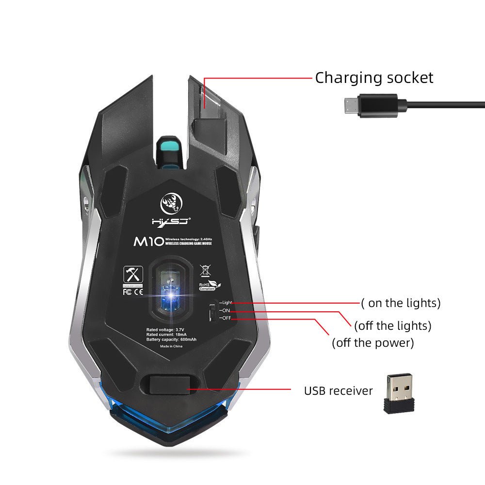 HXSJ new wireless mouse 2.4GPI gaming mouse glowing mouse - TECHNIZE