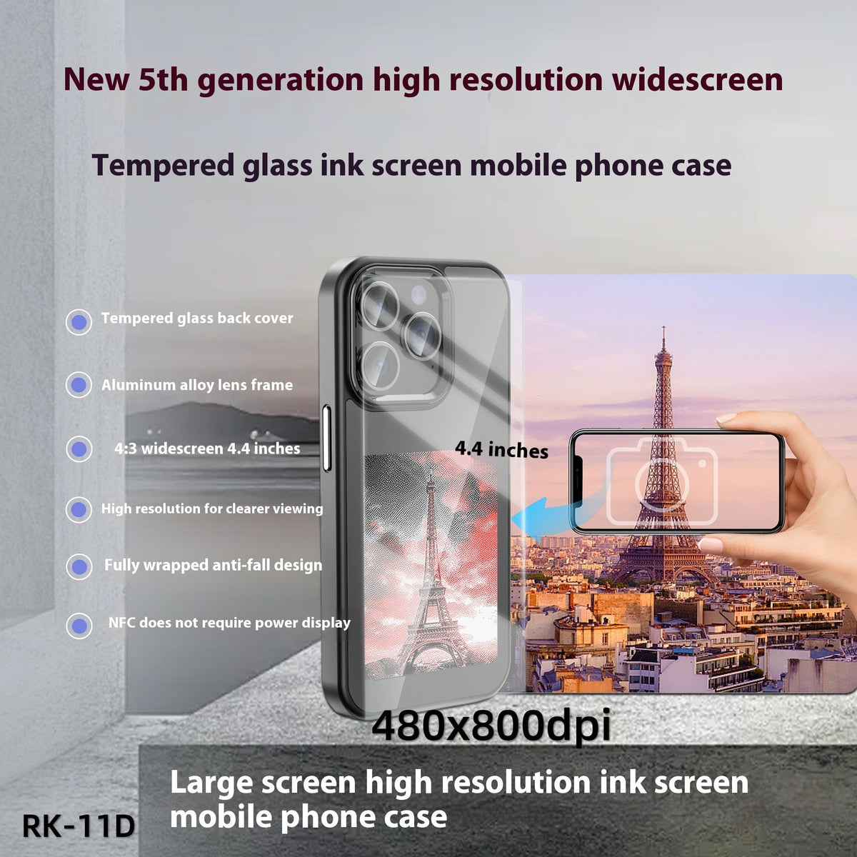 NFC Screen Projection Smart Color E - ink Screen Phone Case - TECHNIZE