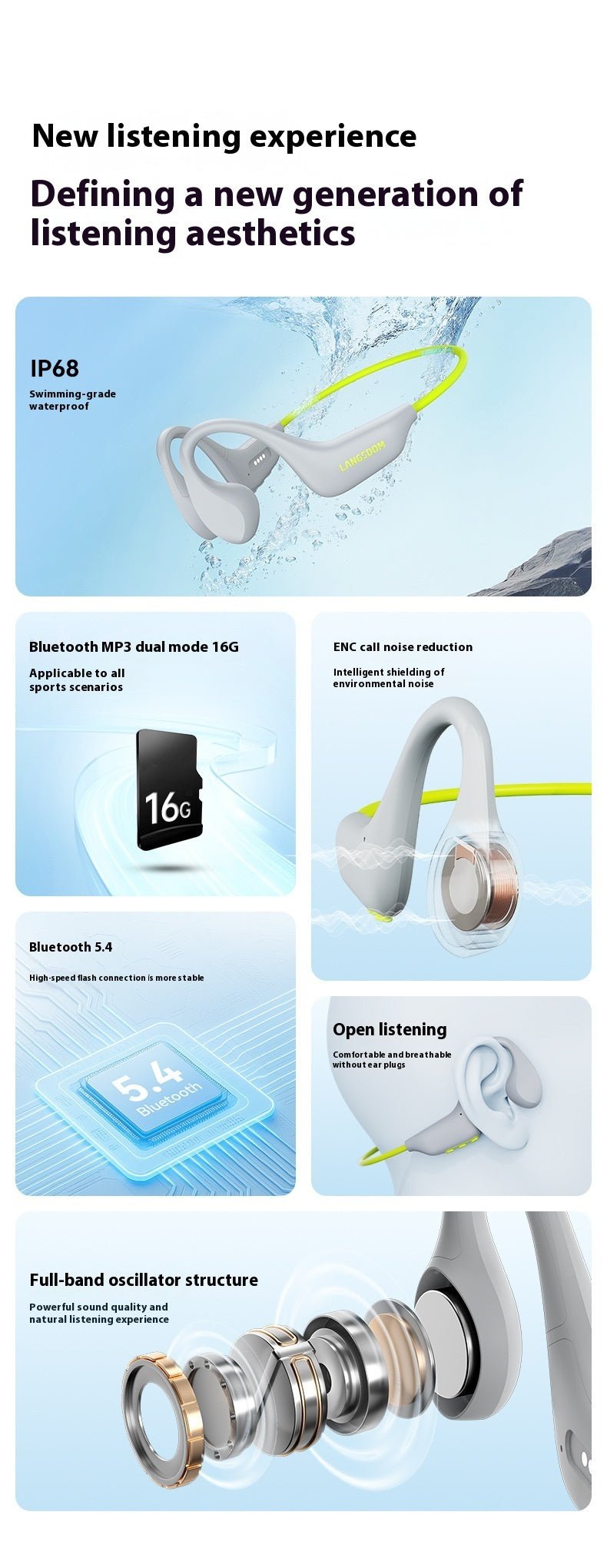 Stylish And Lightweight Open Sports Bluetooth Headset - TECHNIZE