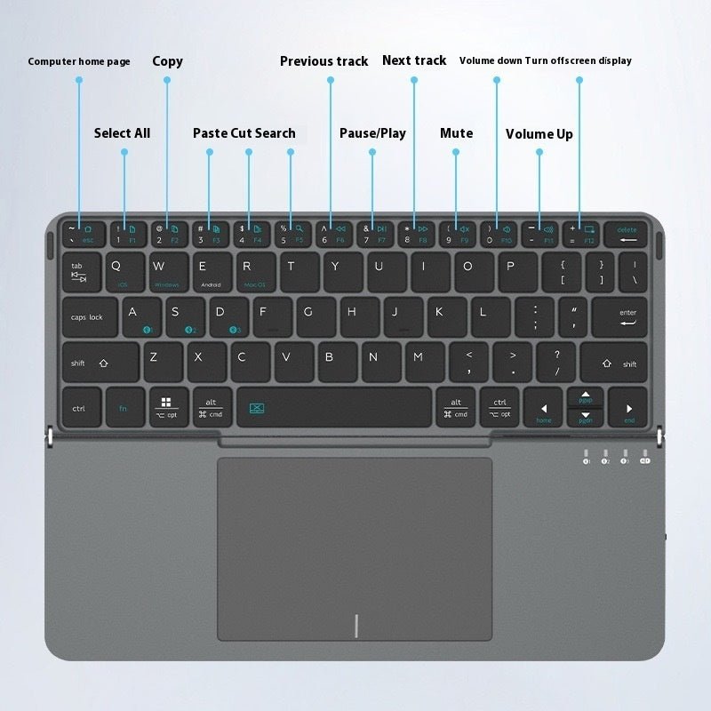 Wireless Bluetooth Folding Keyboard Phablet With Keyboard - TECHNIZE